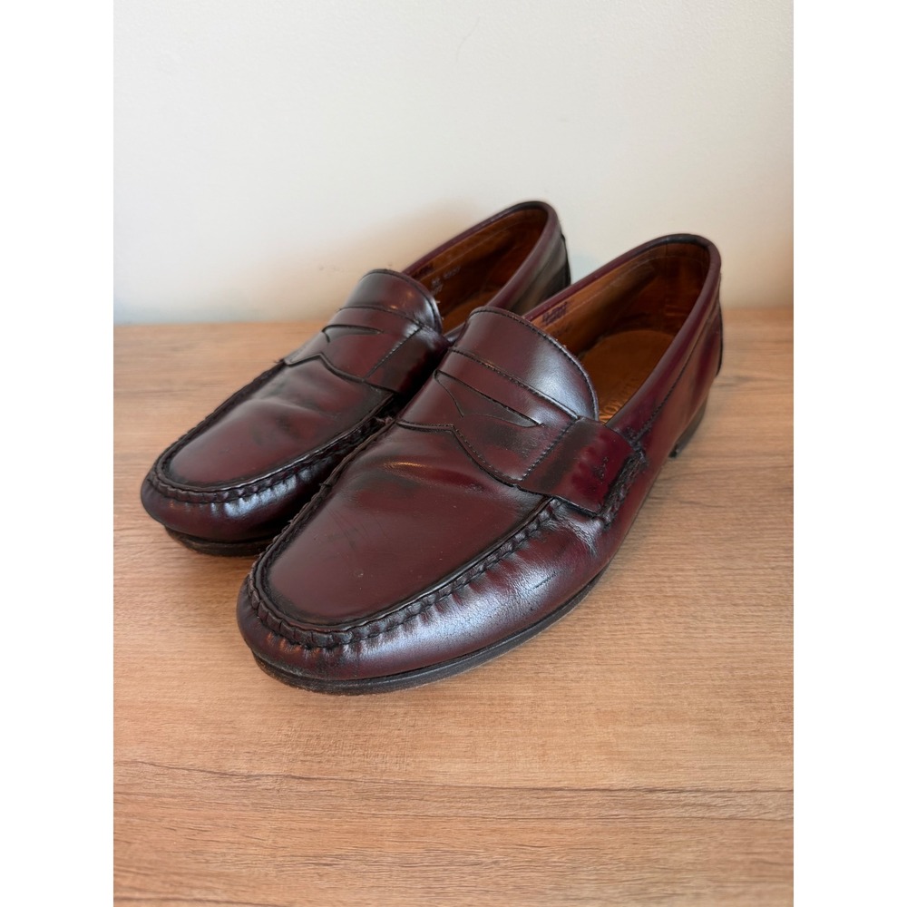 Allen Edmonds Kenwood Burgundy Leather Penny Loafers Mens 12 3E 5521